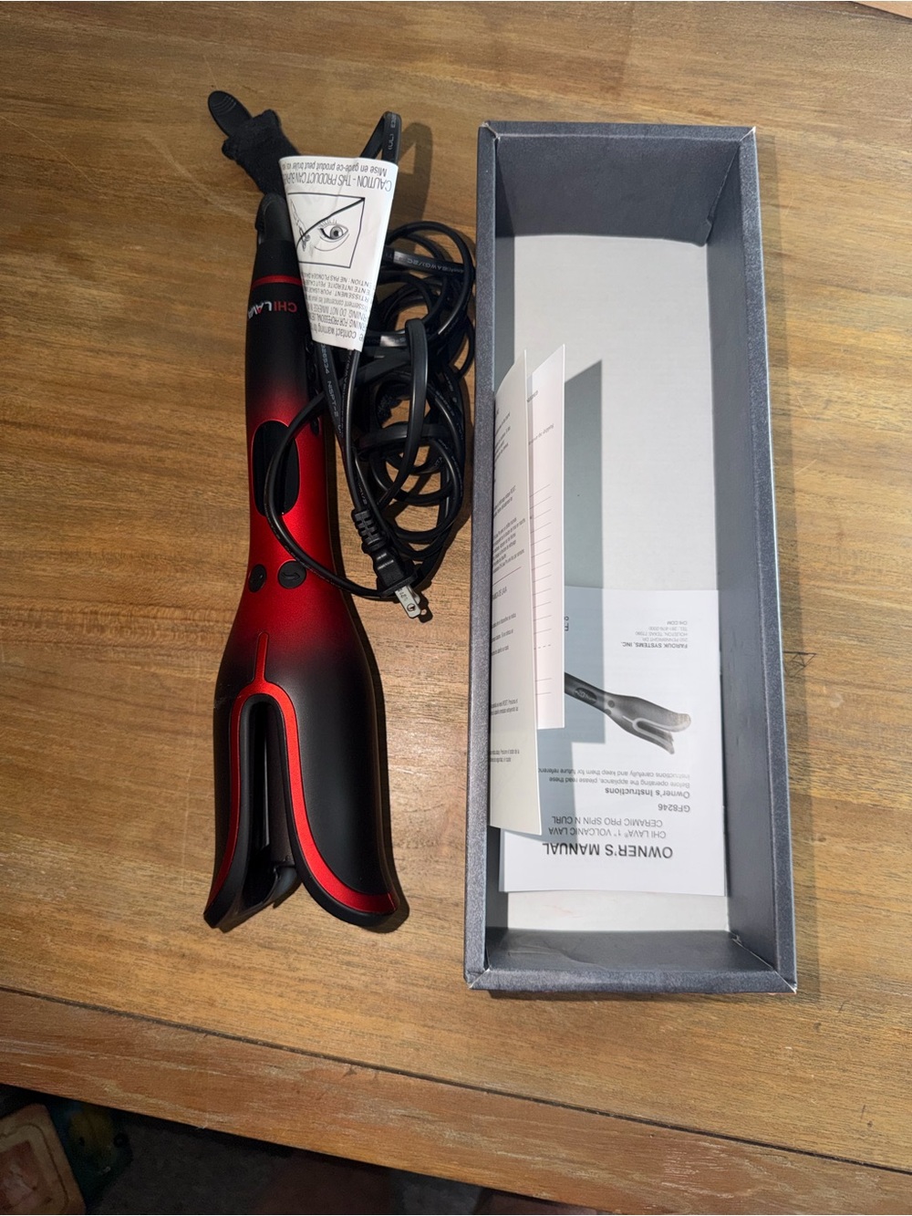Red and Black Hair Styling Tool - Ceramic Curling Iron